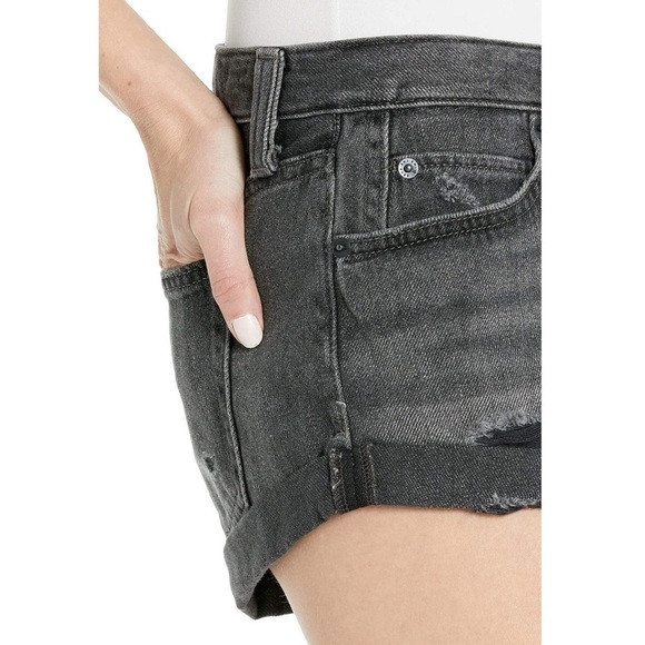 NWT Free People Romeo Rolled Cut Off Shorts in Black Mambo - Picture 3 of 5